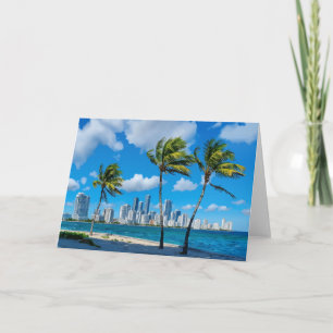 Miami South Beach Florida Watercolor Kort