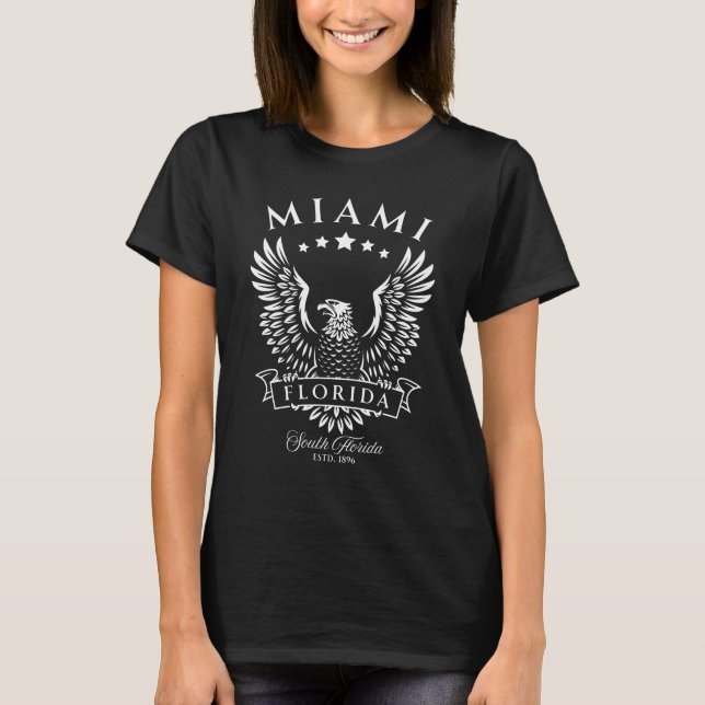 Miami South Florida Återblicksörn T Shirt (Framsida)