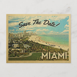 Miami Spara Datum Florida Stad Kust Meddelande Vykort