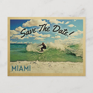 Miami sparar datumet Florida Surfing Meddelande Vykort