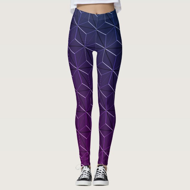 Miami Stil Geometric Seamless Mönster Leggings (Framsida)