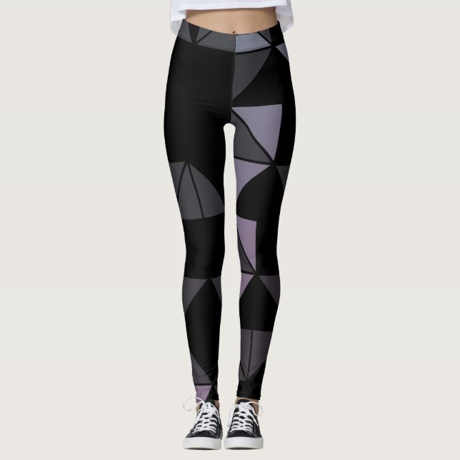 Miami Stil om Mörk Black Design Leggings (Framsida)