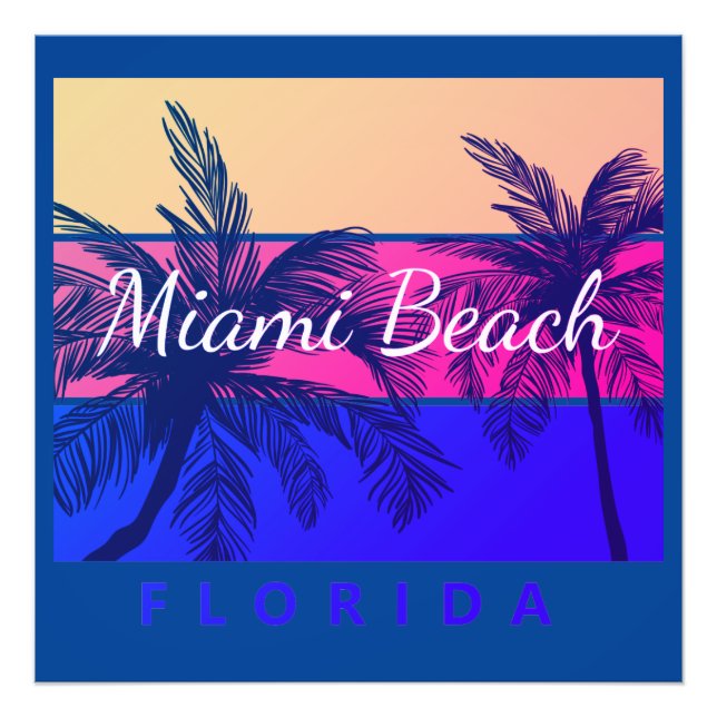 miami strand florida fototryck (Framsidan)