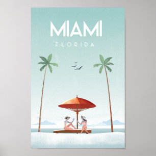 Miami strand florida reseaffisch poster