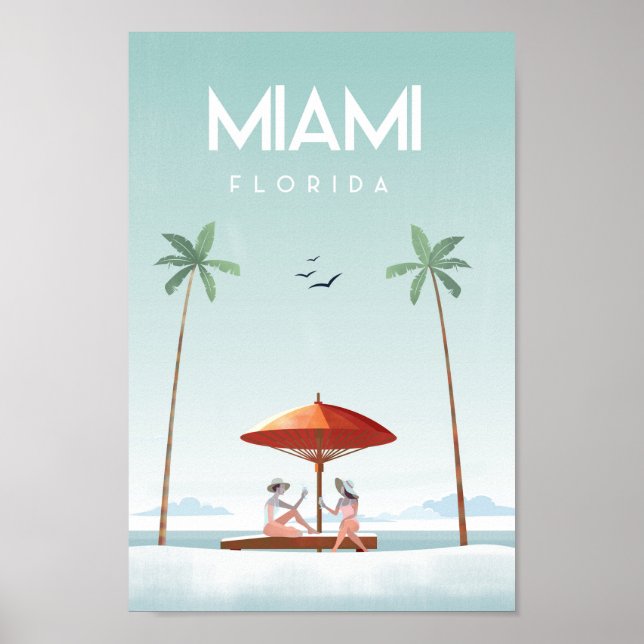 Miami strand florida reseaffisch poster (Framsidan)