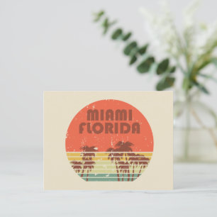 Miami strand Florida vintage sunset Helg Vykort