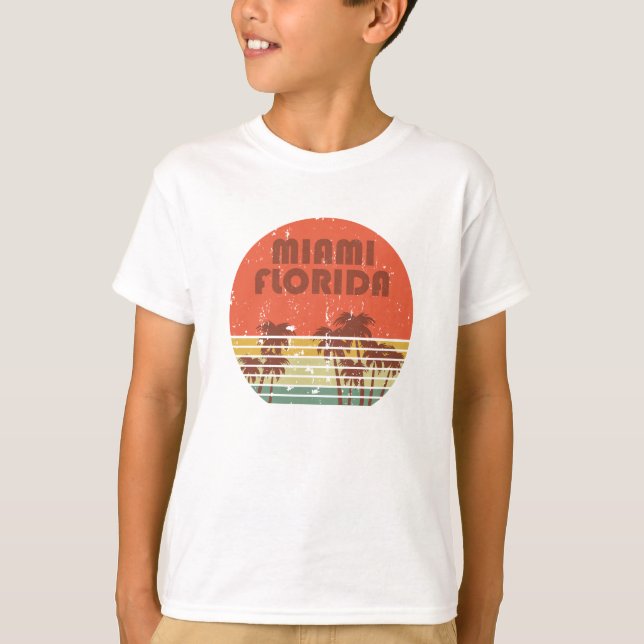 Miami strand Florida vintage sunset T Shirt (Framsida)