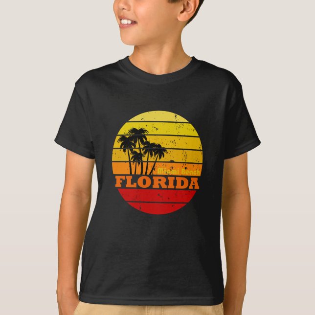 Miami strand Florida vintage sunset T Shirt (Framsida)