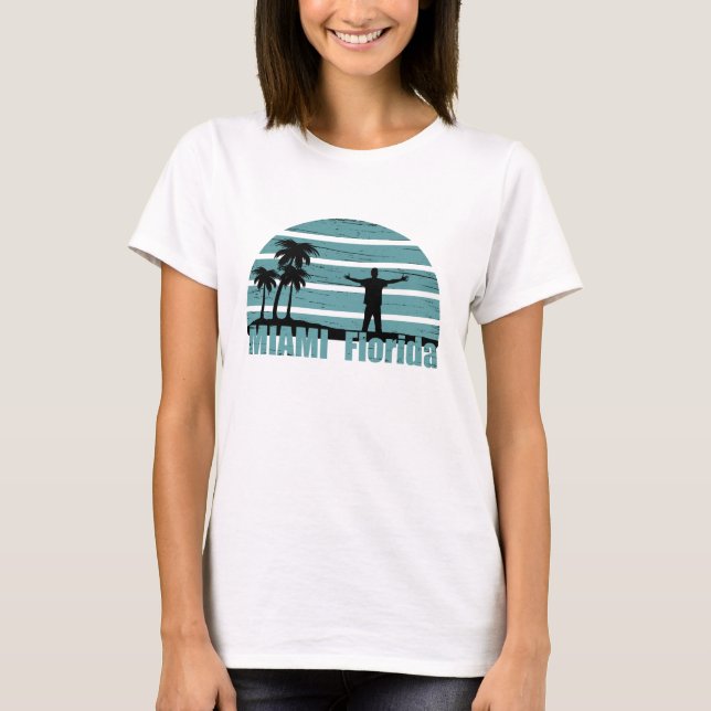 Miami strand florida vintage t shirt (Framsida)