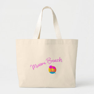 Miami-Strand-logotyp-sol-handflatan-rosor Jumbo Tygkasse