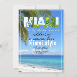 Miami Summer Girls Helg Bachelorette Party Invi Inbjudningar