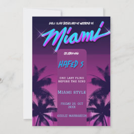 Miami Summer Girls Helg Bachelorette Party Invi Inbjudningar