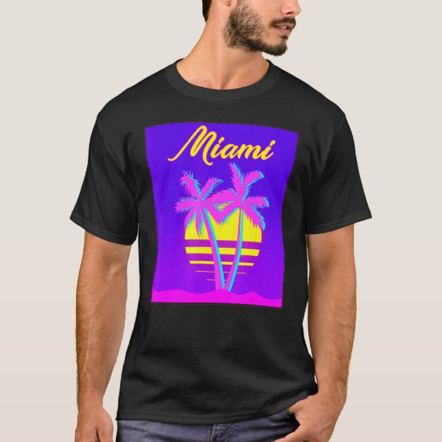 Miami Summer Vacation Beach T Shirt (Framsida)
