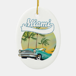 Miami Sunset logotyp Julgransprydnad Keramik