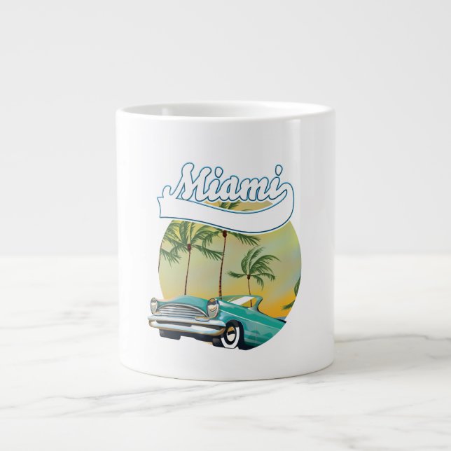 Miami Sunset logotyp Jumbo Mugg (Framsidan)