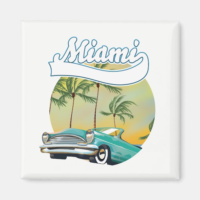 Miami Sunset logotyp Magnet (Framsidan)