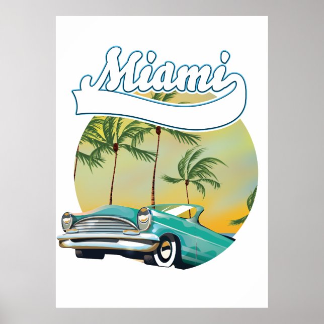 Miami Sunset logotyp Poster (Framsidan)