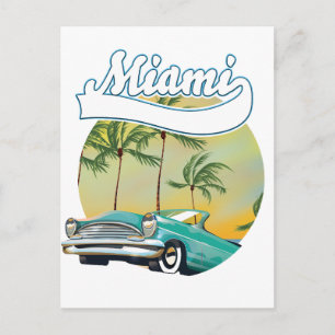 Miami Sunset-logotyp Vykort