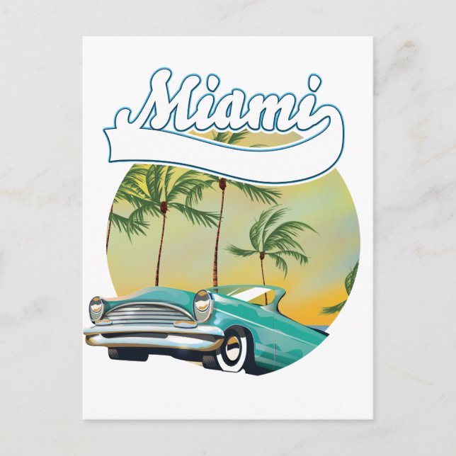 Miami Sunset-logotyp Vykort (Framsida)