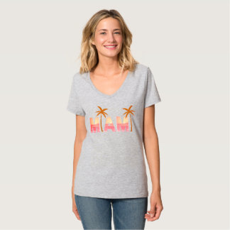 Miami Sunset Palmträd T-Shirt