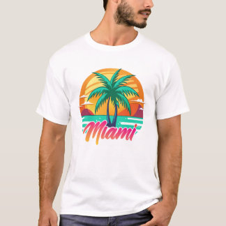 Miami Sunset Vibes - Tropical Handflatan Träd Desi T Shirt