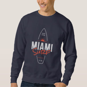 Miami Surf – Vintage Beach Sunset Surfbräda Design Lång Ärmad Tröja
