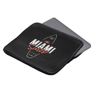 Miami Surf – Vintage Beach Sunset Surfbräda Design Laptop Fodral