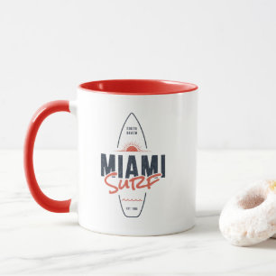 Miami Surf – Vintage Beach Sunset Surfbräda Design Mugg
