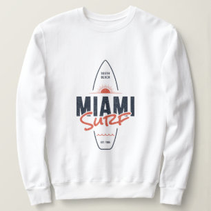 Miami Surf – Vintage Strand Solnedgång Surfbräda D T Shirt