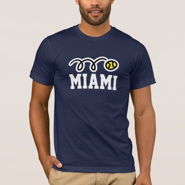 Miami tennis t-shirts för män kvinnor & barn (Framsida)