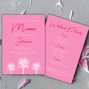Miami Tropical Handflatan Bachelorette Helg Inbjudningar