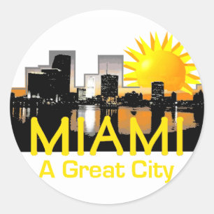 MIAMI underbar stadsklistermärke Runt Klistermärke