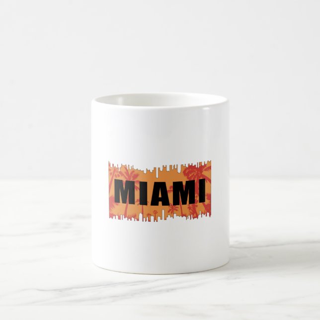 Miami USA City Cityscape Skyline Funny Gift Idea Kaffemugg (Center)