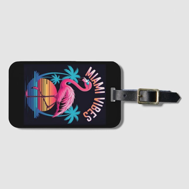 Miami Vibes Sommar Flamingo Design-63454 Bagagebricka (Framsida horisontal)