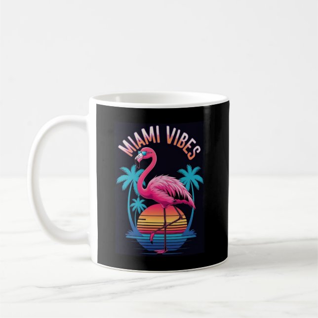 Miami Vibes Sommar Flamingo Design-63454 Kaffemugg (Vänster)