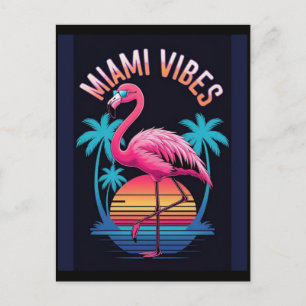 Miami Vibes Sommar Flamingo Design-63454 Vykort