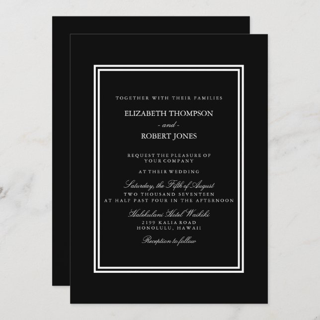 Miami Vice Black Florida Färg i Sunshine Inbjudningar (Fram/baksida)