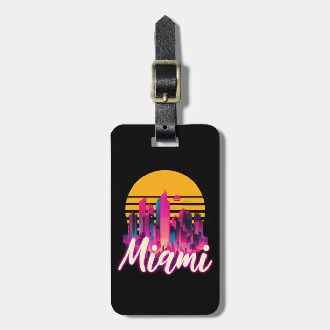 Miami vid solnedgången bagagebricka (Vertikal Framsida)