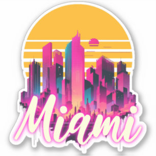 Miami vid solnedgången klistermärken