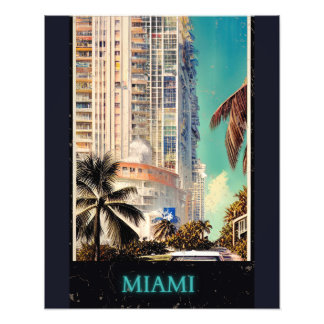 Miami vintage affisch fototryck