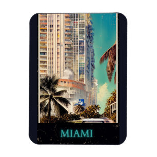 Miami vintage affisch magnet