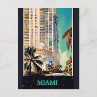 Miami vintage poster  vykort