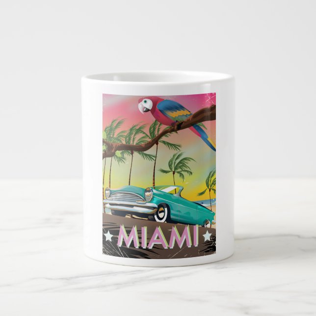 Miami vintage retro reseutskrift jumbo mugg (Framsidan)