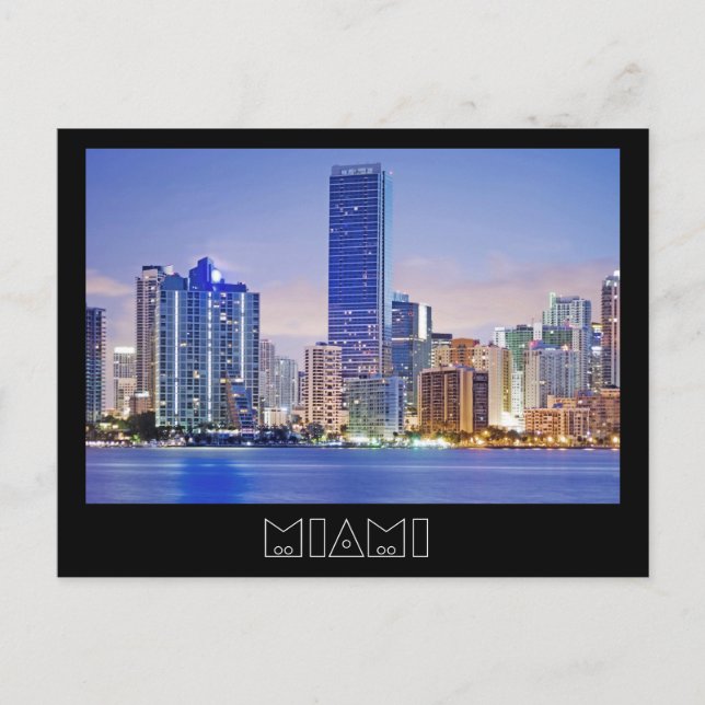 Miamis Brickell Avenue skyline Vykort (Framsida)