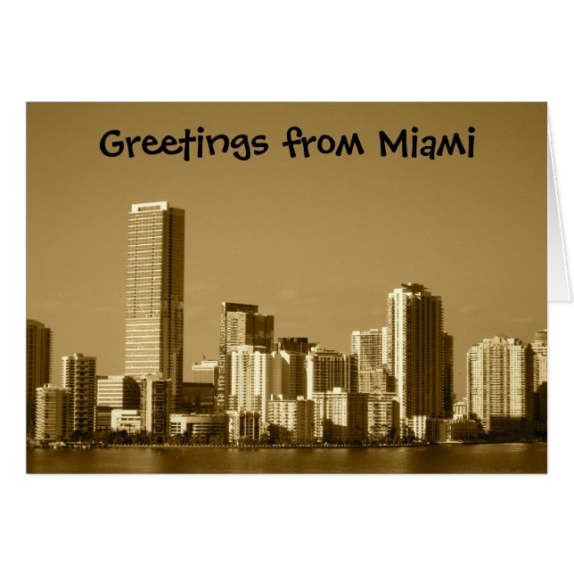 miamiskylinekort hälsningskort (Framsidan Horizontal)