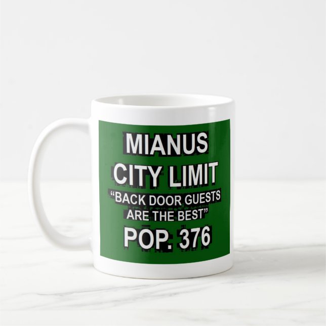 Mianus Connecticut Funny City Limit-tecken Kaffemugg (Vänster)