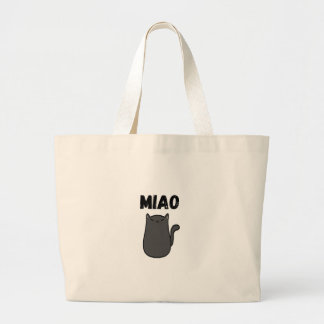 MIAO Black Cat Funny Tote Bag Jumbo Tygkasse