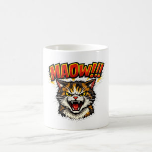 Miaow!!   Rolig Kattmugg för Kattälskare Kaffemugg