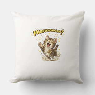 Miaowwwww!   Rolig Kattkudde för kattälskare Kudde