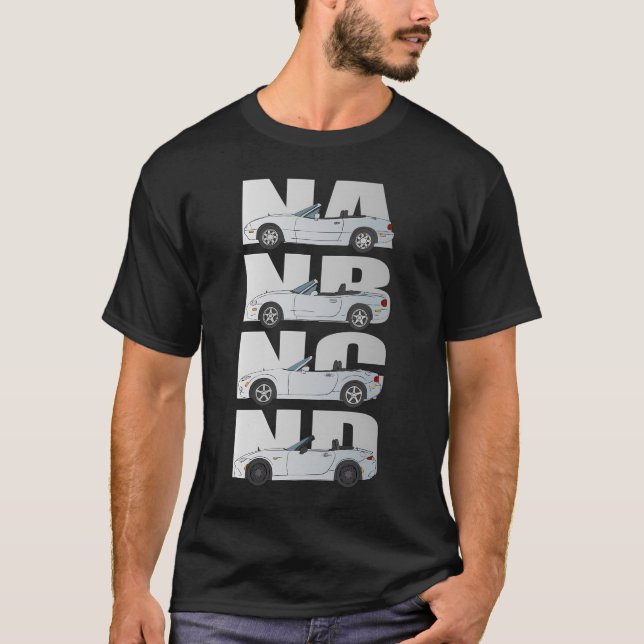 Miata Generation Silver T Shirt (Framsida)